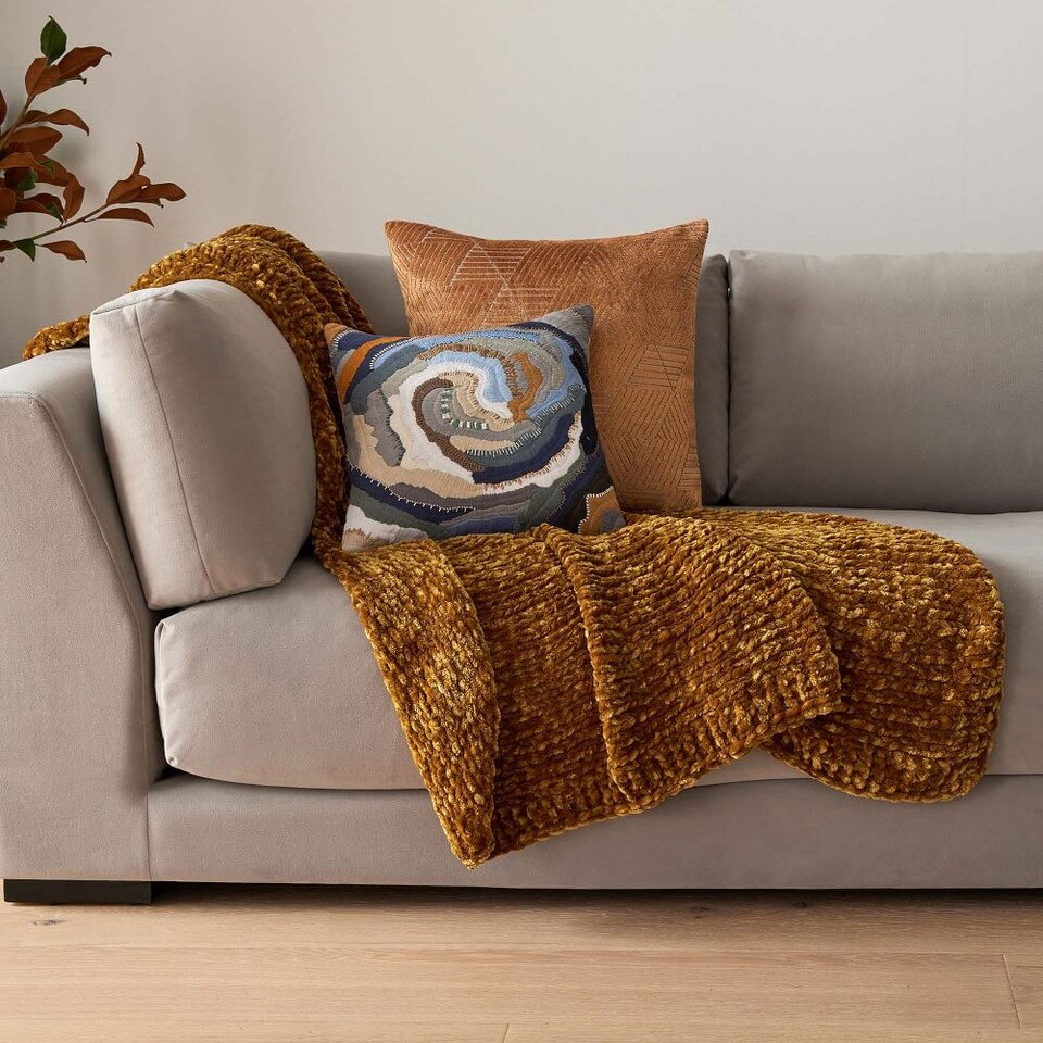 Chunky Luxury Chenille Throw West Elm UK